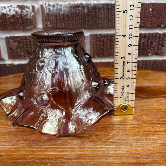 Fenton Dusty Rose Cabbage Fairy Light Glass Lamp Shade Only Pink Replacement - Picture 5 of 5